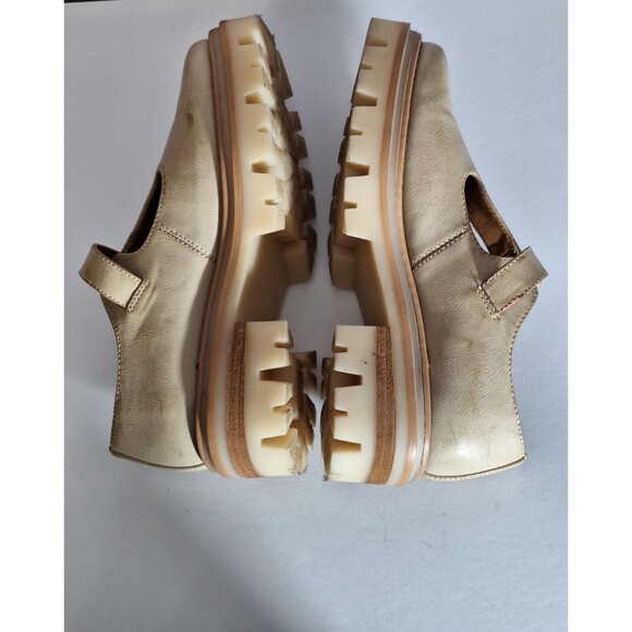Korks Vega Platform Lugg Sole Mary Janes in Cream Sz 8M Leather Chunky Platform - Picture 7 of 14